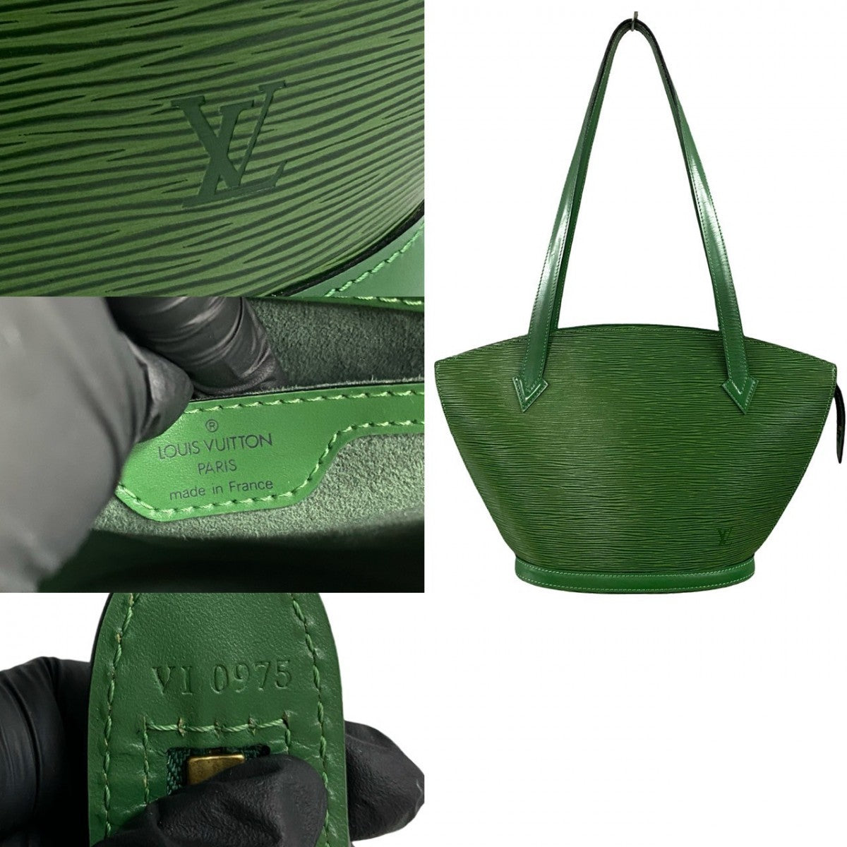 LOUIS VUITTON Tote Bag M52264 Epi Leather green Epi Sunjack shopping