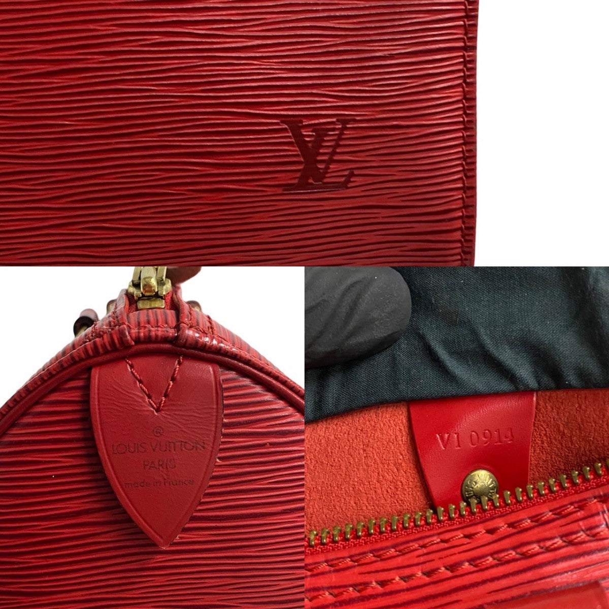LOUIS VUITTON Handbag M43017 Epi Leather Red Epi Speedy 25 Women Used Authentic