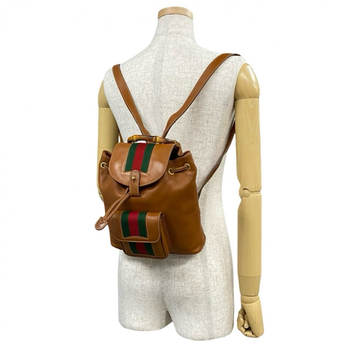 GUCCI Backpack leather Brown Bamboo Sherry Line