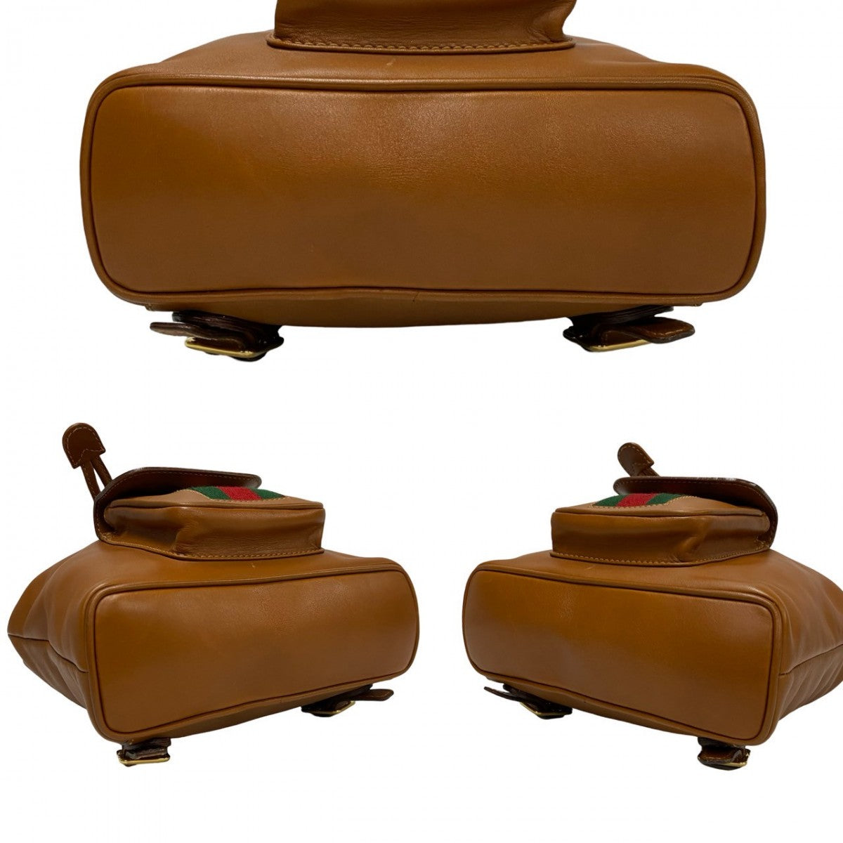 GUCCI Backpack leather Brown Bamboo Sherry Line