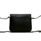 CELINE Shoulder Bag leather black Triomphe logo Metal Women Used Authentic
