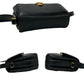 CELINE Shoulder Bag leather black Triomphe logo Metal Women Used Authentic
