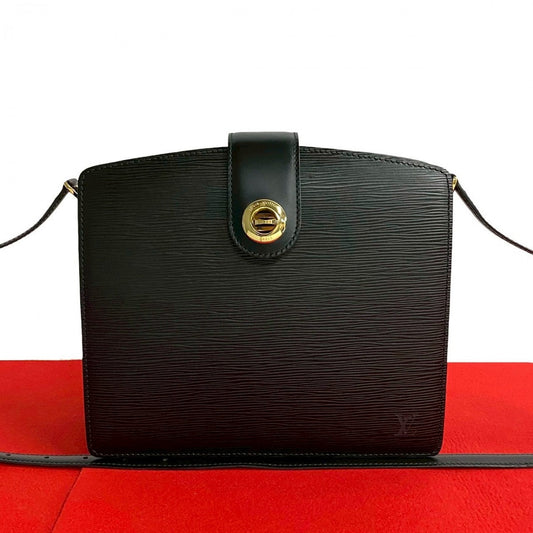 LOUIS VUITTON Shoulder Bag M52342 leather black Epi Capuchin Women Used Authentic