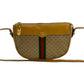 GUCCI Shoulder Bag Leather, PVC Brown Micro GG logo Sherry line Women Used Authentic