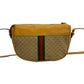 GUCCI Shoulder Bag Leather, PVC Brown Micro GG logo Sherry line Women Used Authentic