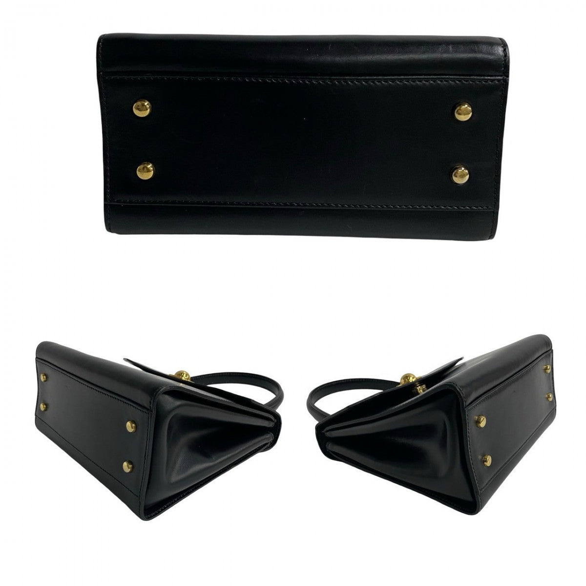 CELINE Handbag Calfskin, Leather black Star Ball Metal Women Used Authentic