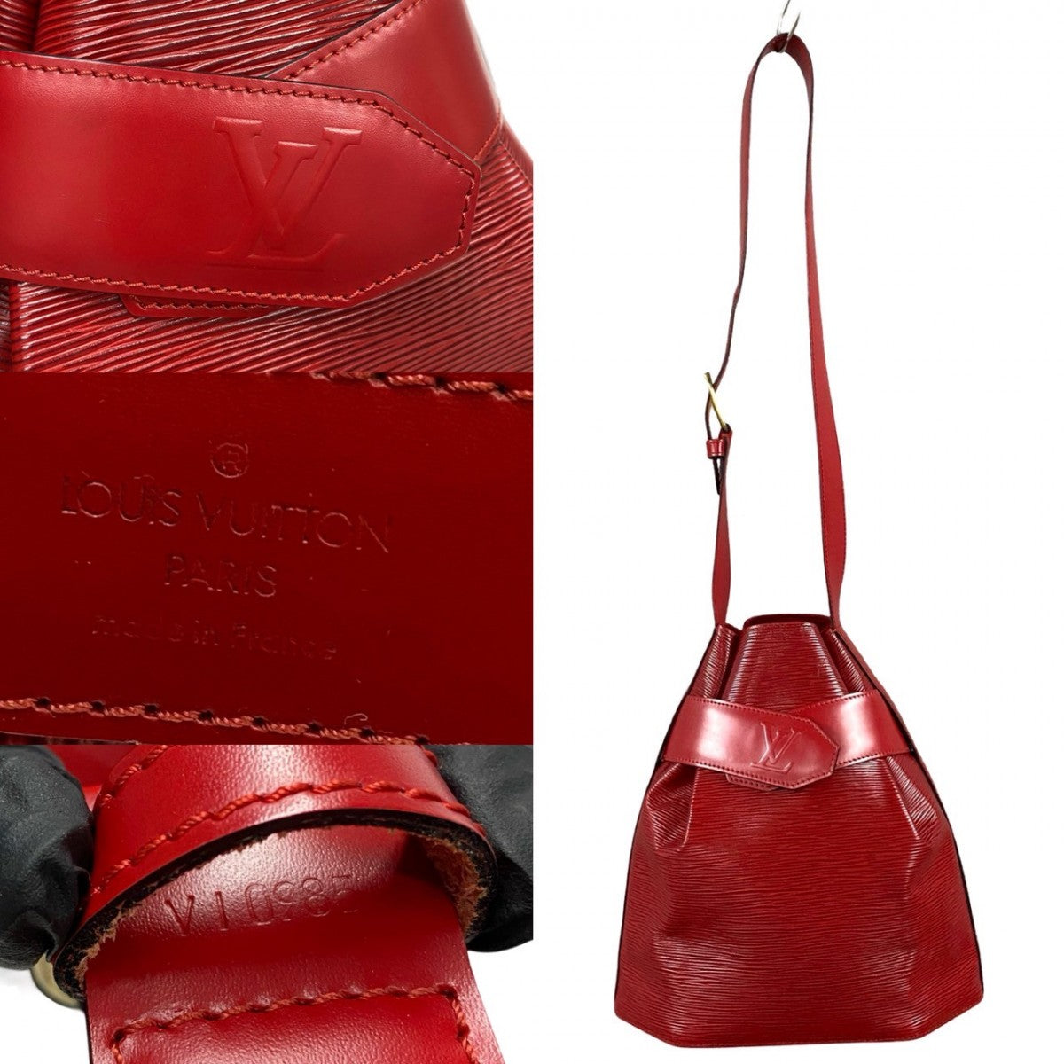 LOUIS VUITTON Shoulder Bag M80157 Epi Leather Red Epi Sac De Paul PM Women Used Authentic