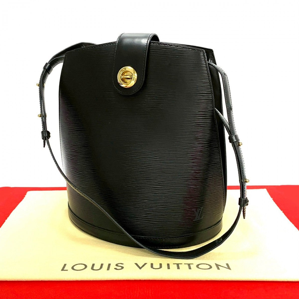LOUIS VUITTON Shoulder Bag M52252 Epi Leather black Epi Cluny
