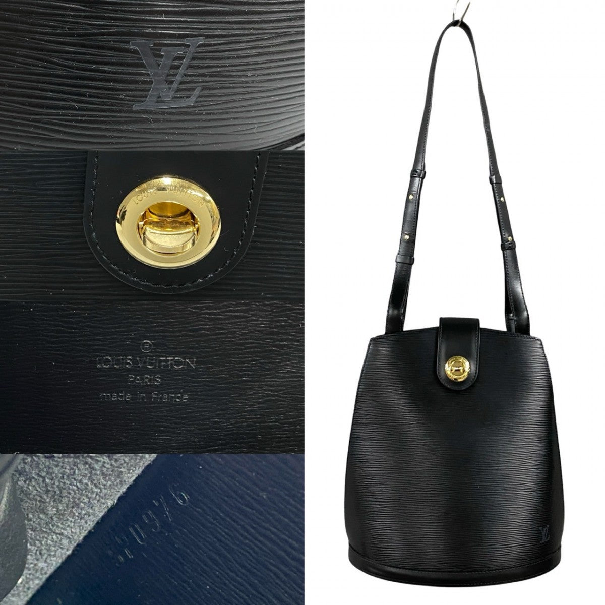 LOUIS VUITTON Shoulder Bag M52252 Epi Leather black Epi Cluny