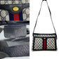 GUCCI Shoulder Bag Leather, PVC Navy Old Gucci GG logoMetal Sherry line Women Used Authentic