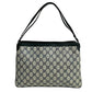 GUCCI Shoulder Bag Leather, PVC Navy Old Gucci GG logoMetal Sherry line Women Used Authentic