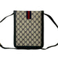 GUCCI Shoulder Bag Leather, PVC Navy GG logo Metal Sherry line Women Used Authentic
