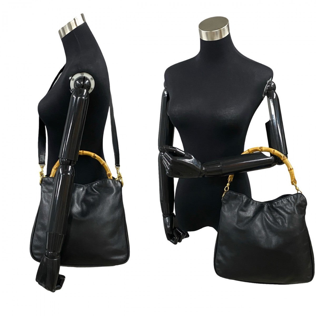 GUCCI Shoulder Bag Bamboo black