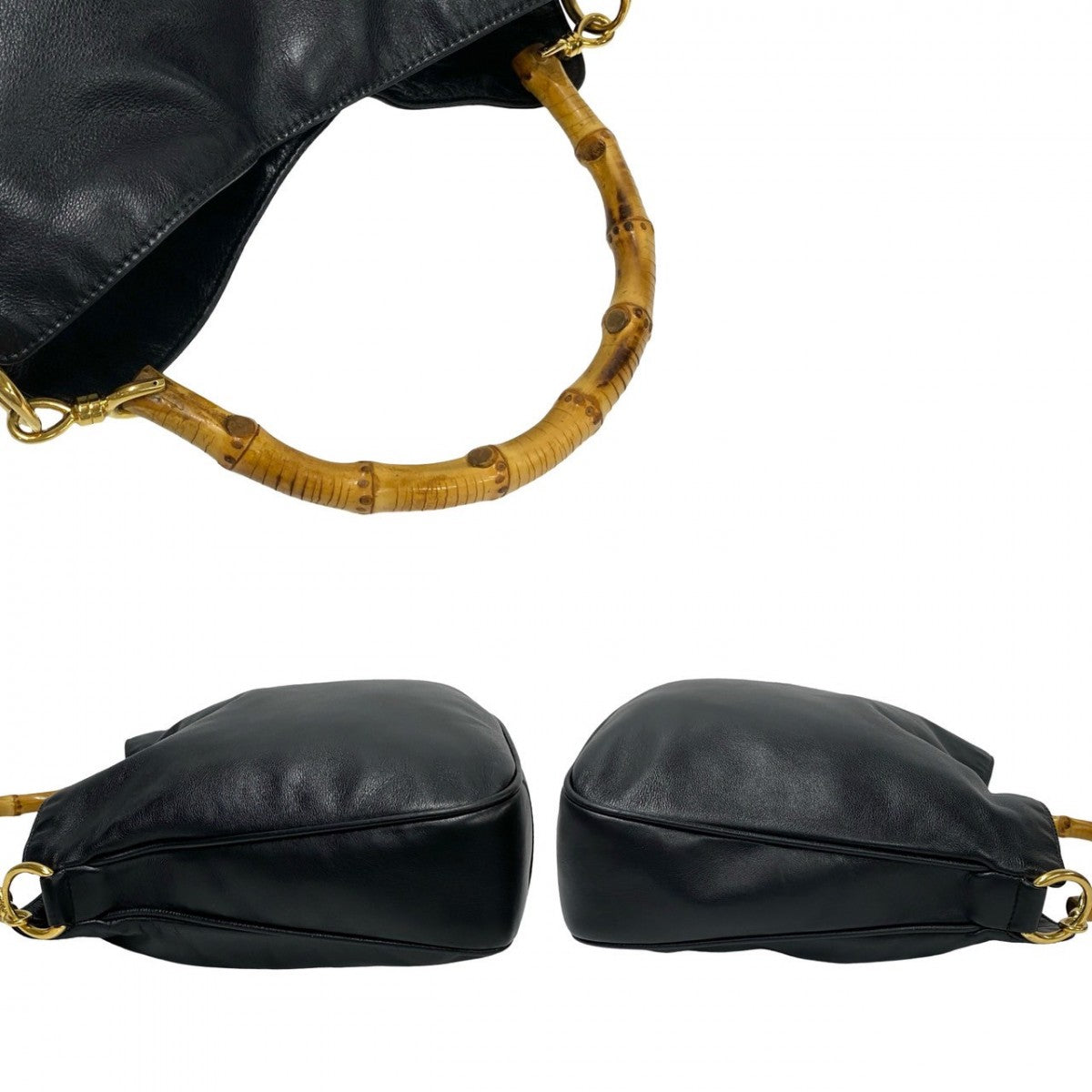 GUCCI Shoulder Bag Bamboo black