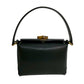 GUCCI Handbag leather black Turn lock Bamboo Women Used Authentic