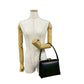 GUCCI Handbag leather black Turn lock Bamboo Women Used Authentic