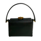 GUCCI Handbag leather black Turn lock Bamboo Women Used Authentic