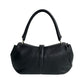 LOEWE Handbag leather black Logo embossing Sender Women Used Authentic