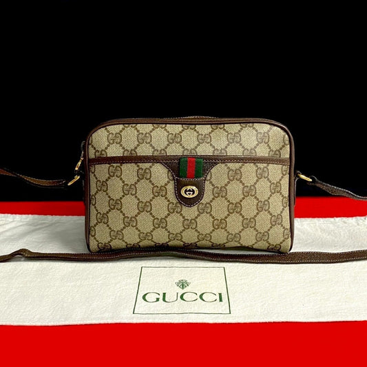 GUCCI Shoulder Bag leather Brown Sherry line