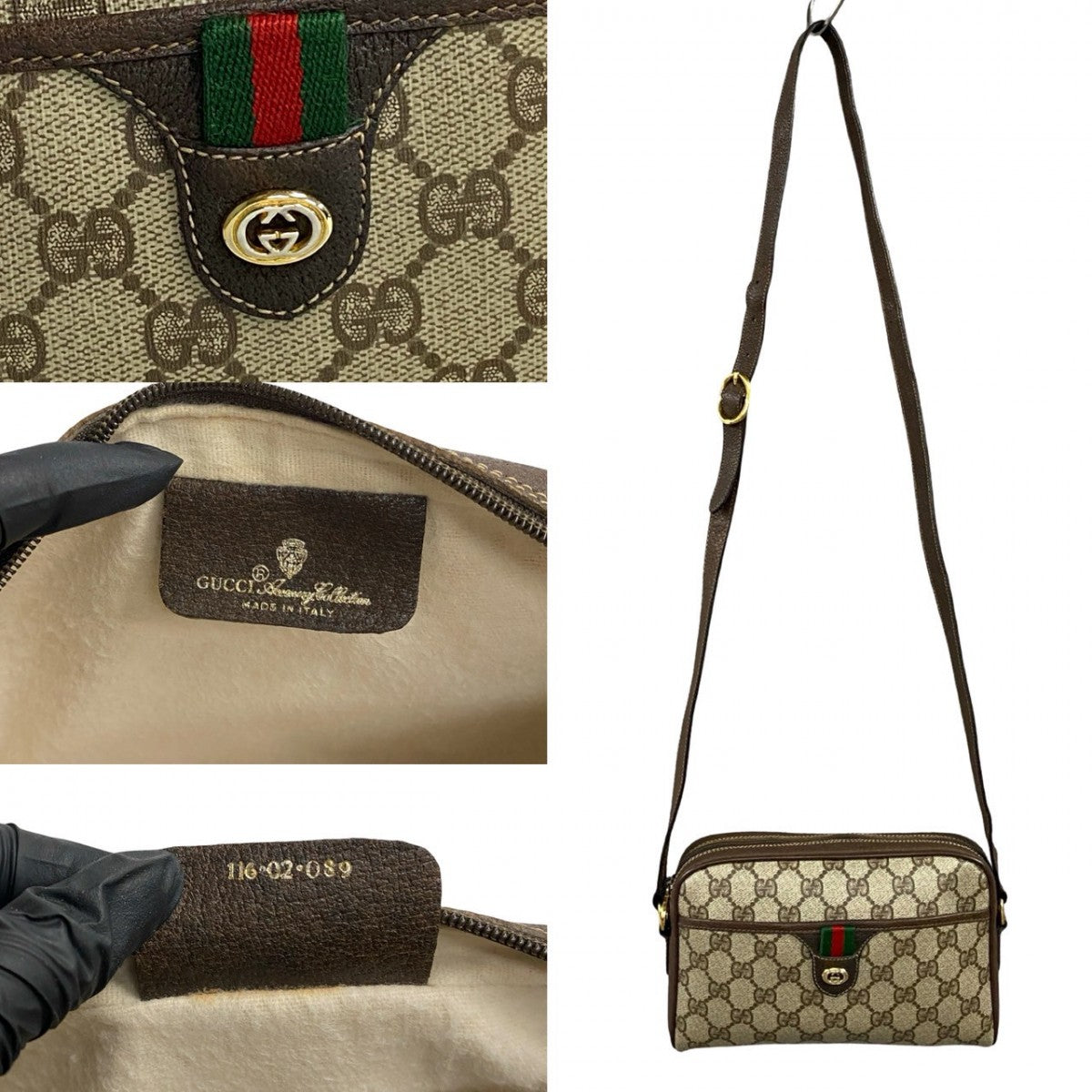 GUCCI Shoulder Bag leather Brown Sherry line