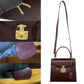 GUCCI Shoulder Bag leather wine-red Ready lock