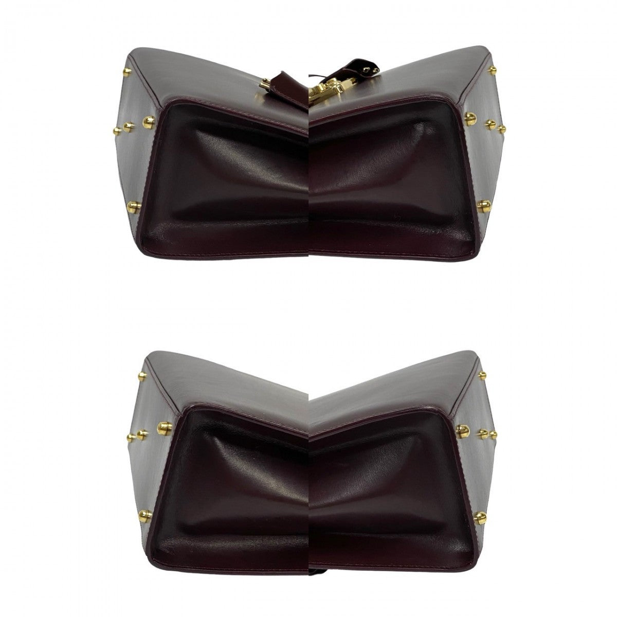 GUCCI Shoulder Bag leather wine-red Ready lock
