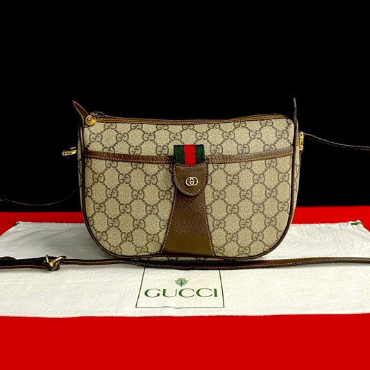 GUCCI Shoulder Bag leather Brown Sherry line