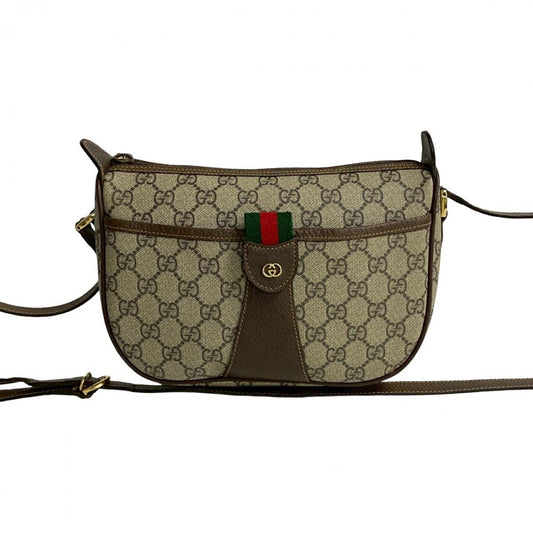 GUCCI Shoulder Bag leather Brown Sherry line