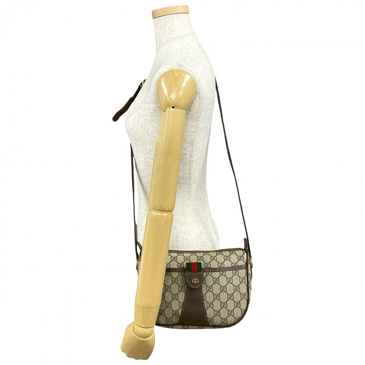 GUCCI Shoulder Bag leather Brown Sherry line