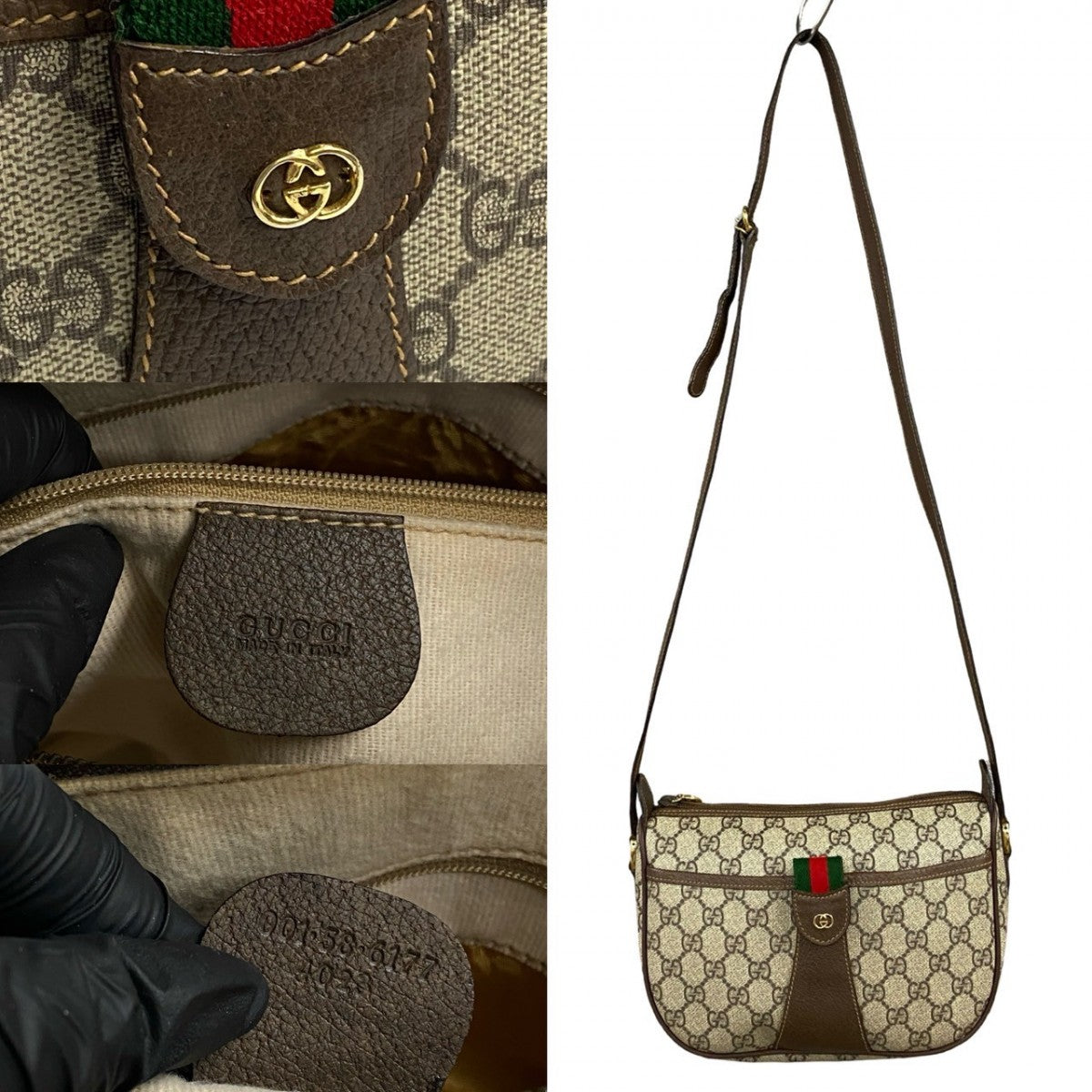 GUCCI Shoulder Bag leather Brown Sherry line