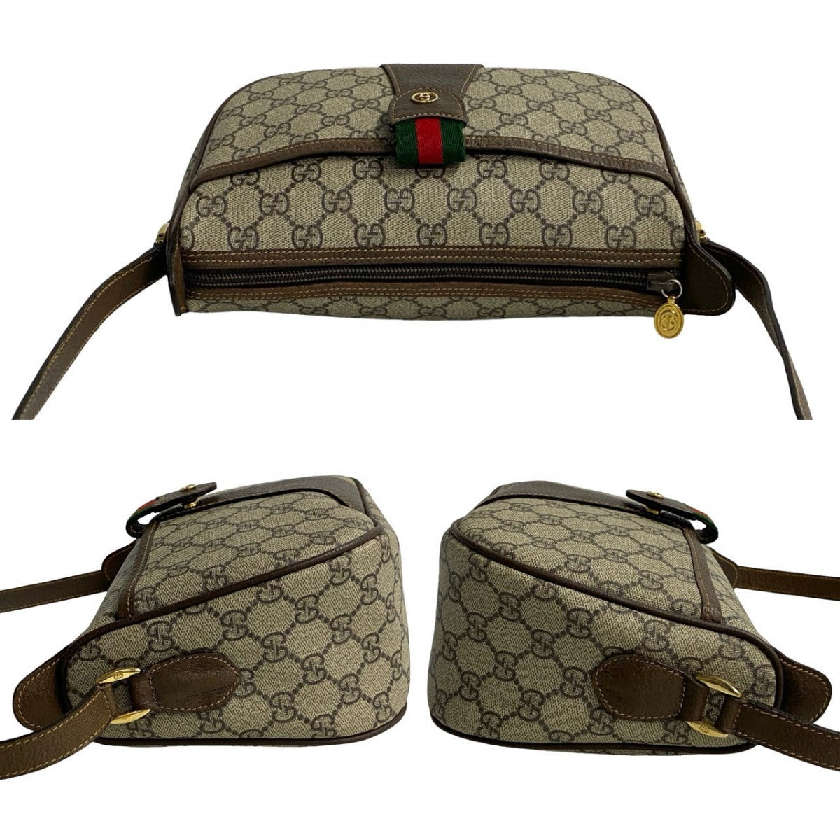 GUCCI Shoulder Bag leather Brown Sherry line