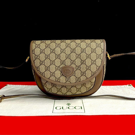 GUCCI Shoulder Bag leather Brown
