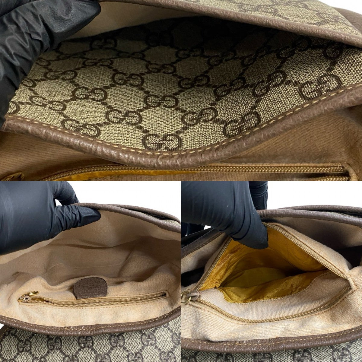 GUCCI Shoulder Bag leather Brown