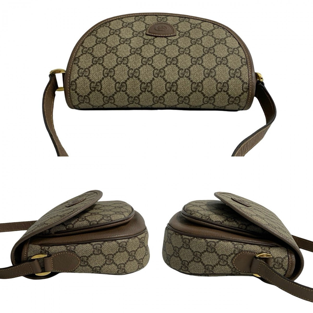 GUCCI Shoulder Bag leather Brown