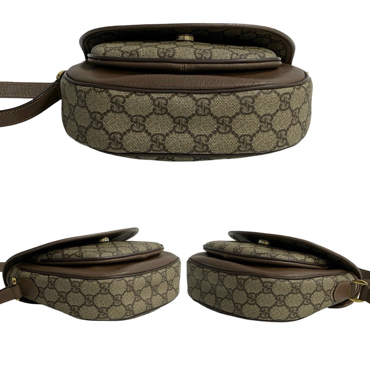 GUCCI Shoulder Bag leather Brown