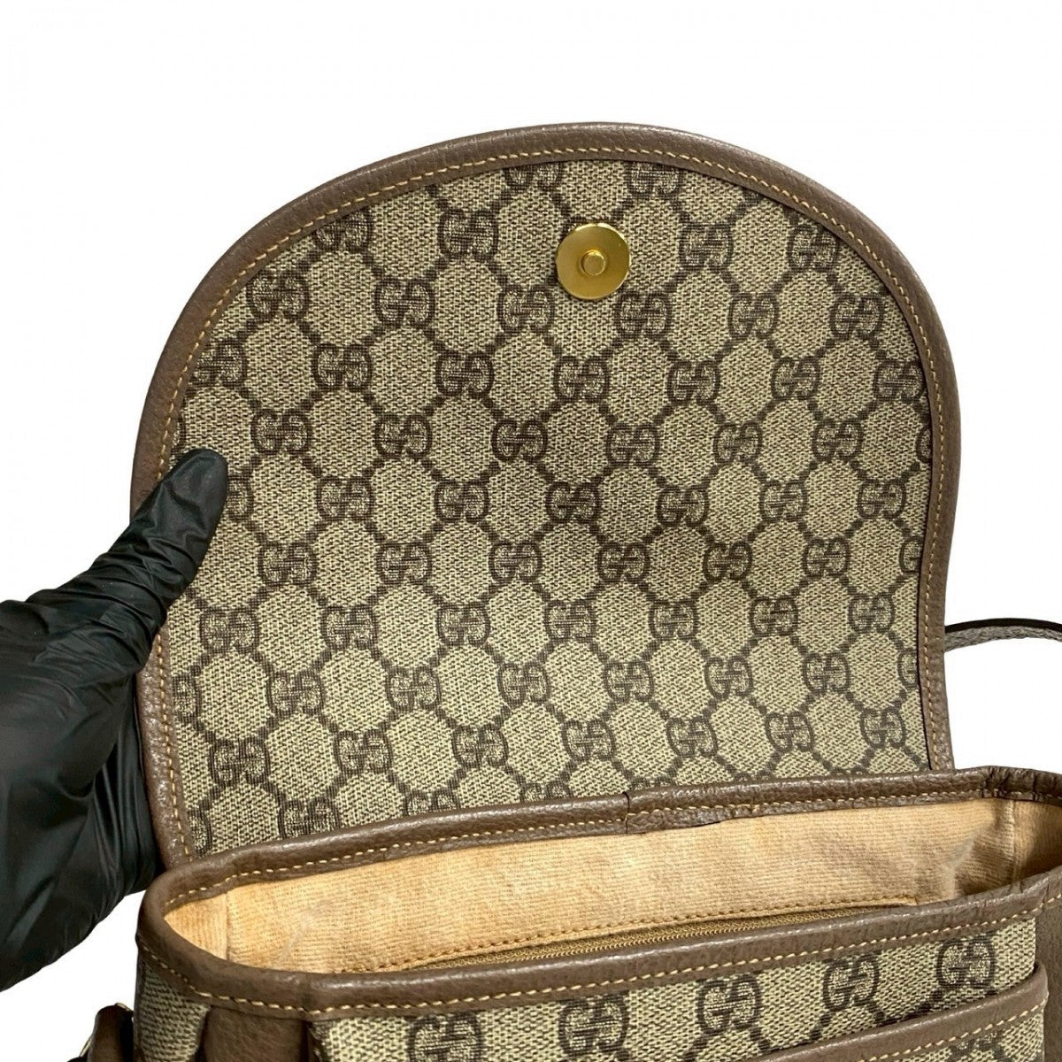 GUCCI Shoulder Bag leather Brown
