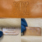 CELINE Handbag Leather, PVC Brown Macadam Blason Triomphe Pattern Women Used Authentic