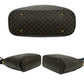 CELINE Shoulder Bag Leather, PVC black Macadam Blazon Triomphe Pattern Circle Logo Metal Women Used Authentic
