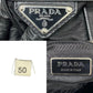 PRADA Shoulder Bag Leather, Nylon black Triangle Logo Metal Women Used Authentic