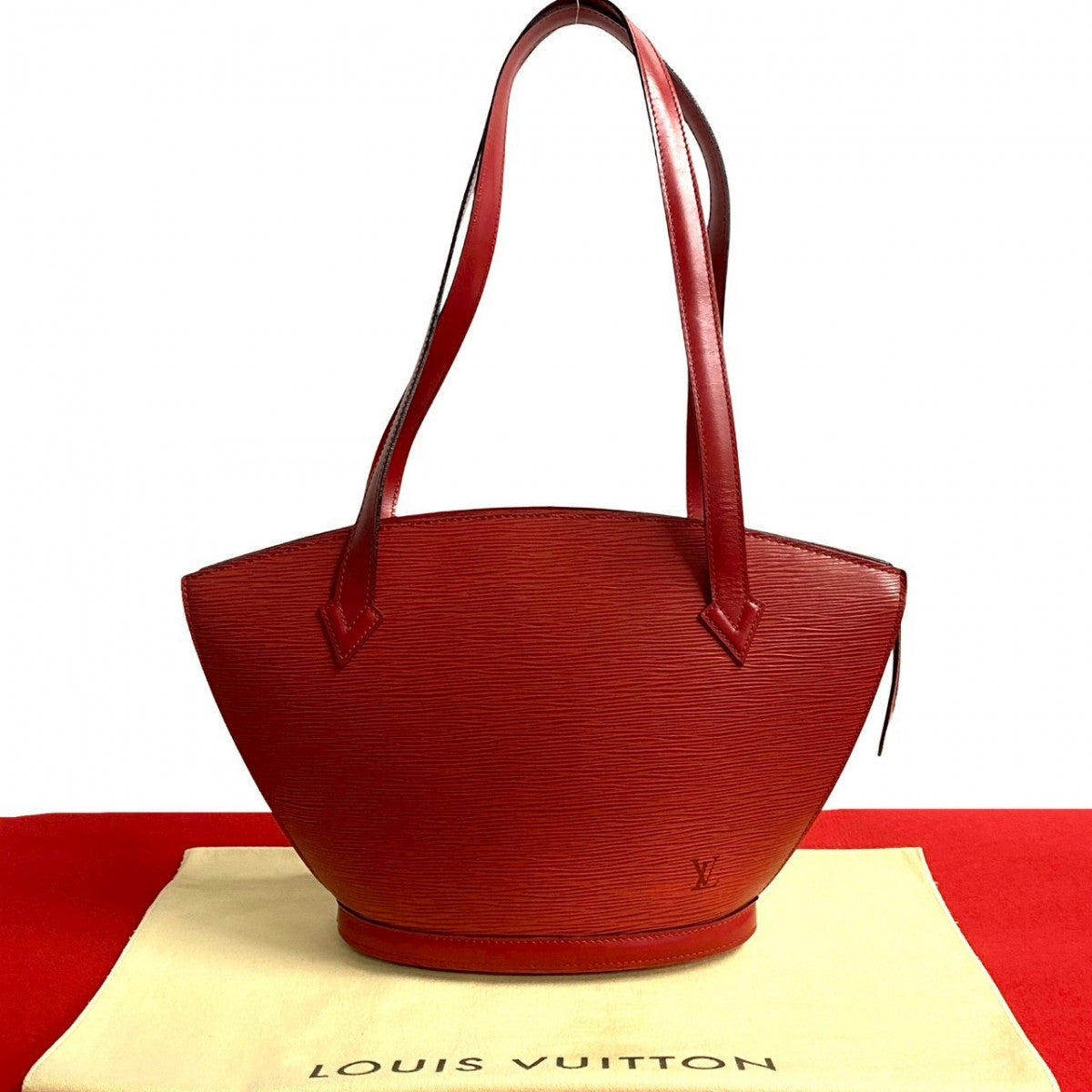 LOUIS VUITTON Tote Bag M522337 Epi Leather Red Epi Sunjack shopping Women Used Authentic