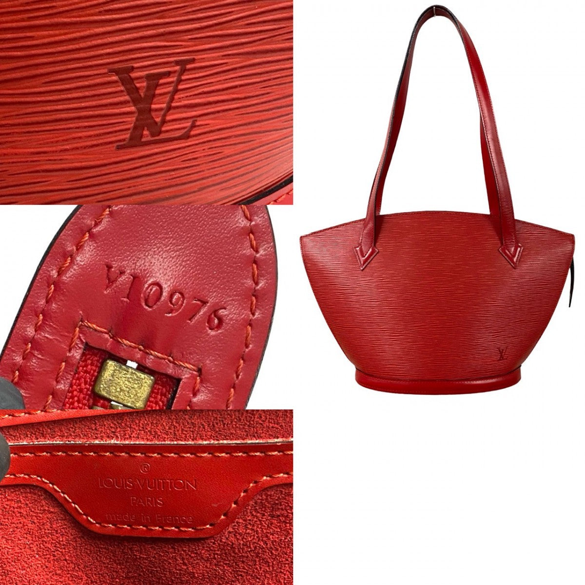 LOUIS VUITTON Tote Bag M522337 Epi Leather Red Epi Sunjack shopping Women Used Authentic