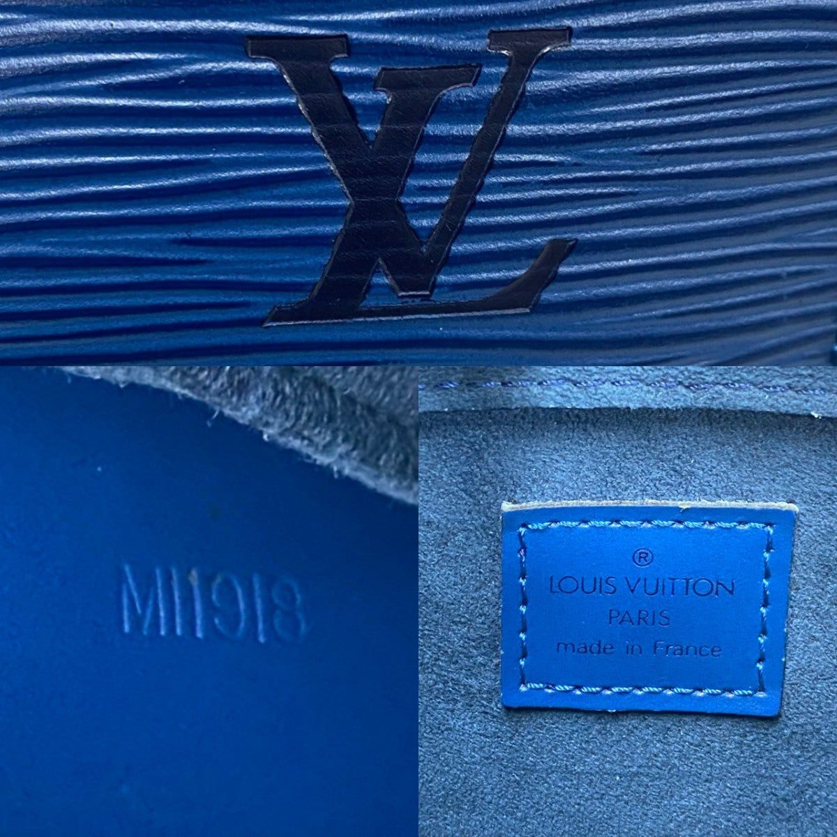 LOUIS VUITTON Handbag M52055 Epi Leather blue Epi Ponneuf Women Used Authentic