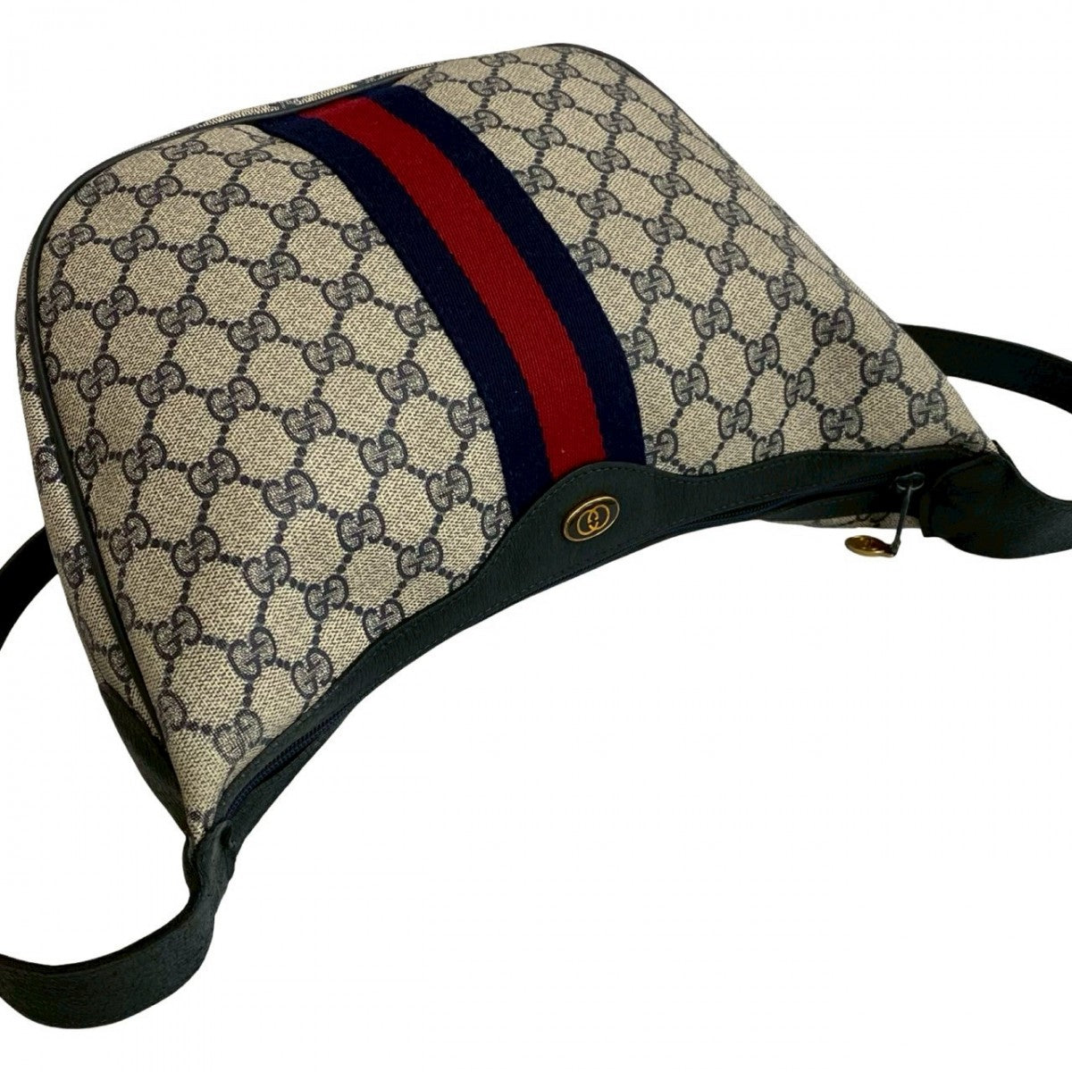 GUCCI Shoulder Bag leather Navy