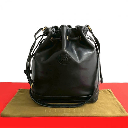 GUCCI Shoulder Bag leather black Old Gucci