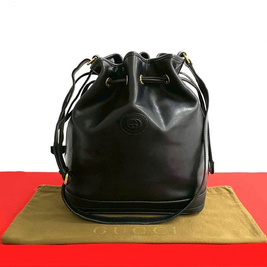 GUCCI Shoulder Bag leather black Old Gucci