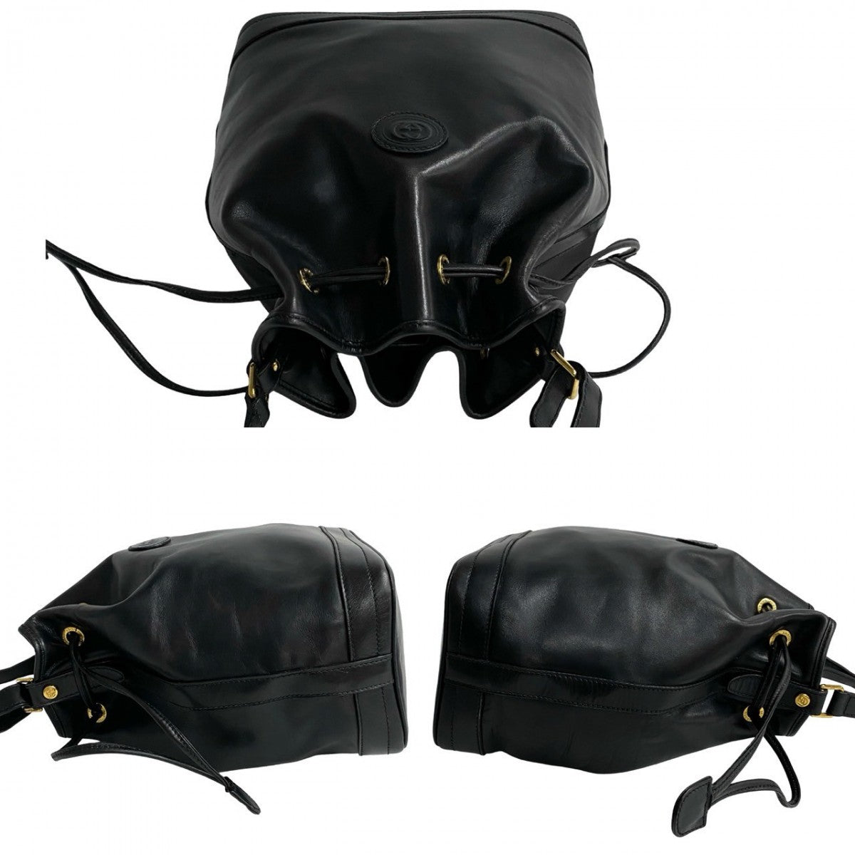 GUCCI Shoulder Bag leather black Old Gucci
