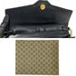 GUCCI Shoulder Bag leather black GG logoMetal Sherry line Women Used Authentic