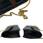 GUCCI Shoulder Bag leather black GG logoMetal Sherry line Women Used Authentic