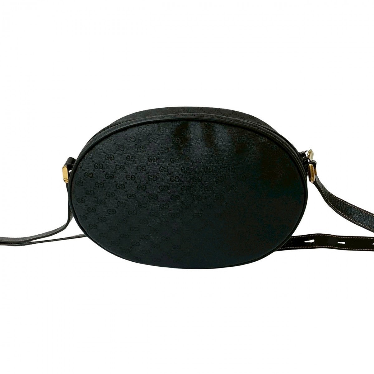 GUCCI Shoulder Bag Leather, PVC black Micro GG logoMetal Women Used Authentic