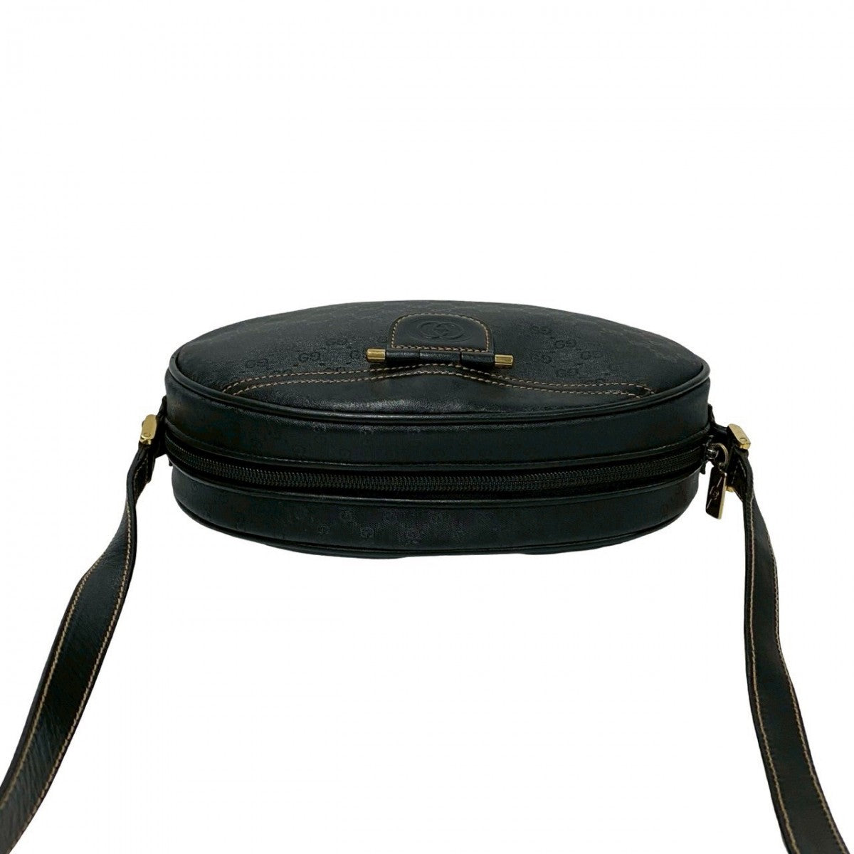GUCCI Shoulder Bag Leather, PVC black Micro GG logoMetal Women Used Authentic